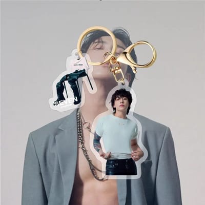 KPOP BTS Jung Kook Solo Seven JK Plastic Keyring Acrylic Keychain Bangtan Boys GOLDEN variant 6 [Sleutelhanger]