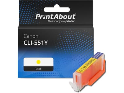 PrintAbout huismerk Inktcartridge CLI-551Y Geel Geschikt voor Canon