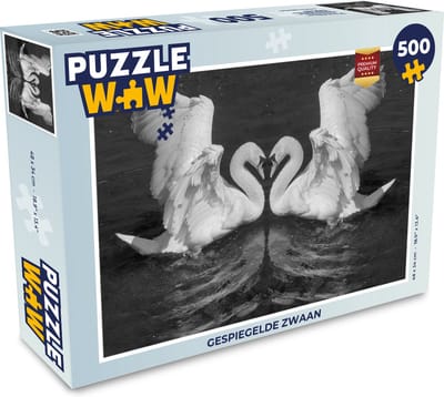 Puzzel Gespiegelde zwaan - Legpuzzel - Puzzel 500 stukjes