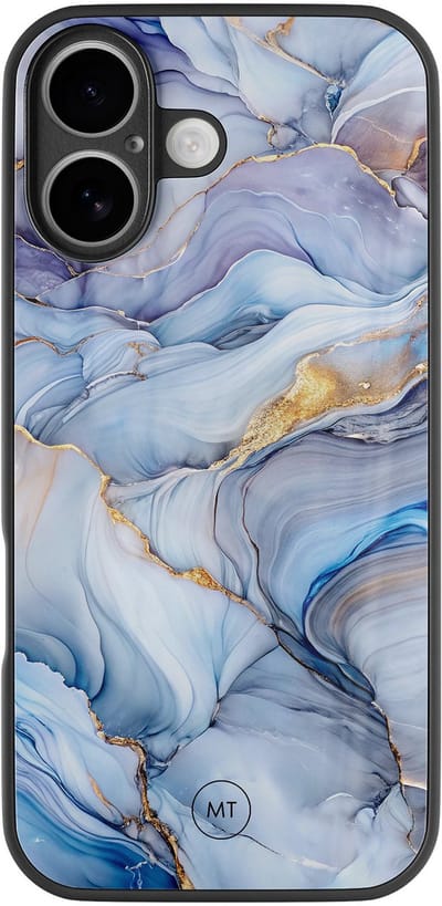 Hoesje geschikt voor iPhone 16 - Lavender dream - Luxe Hard Case - Marmer - Paars - Mooie Telefoonhoesjes