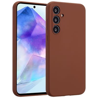 Accezz Hoesje - Geschikt voor Samsung Galaxy A55 (5G) - Liquid Silicone Backcover - New Tea Brown