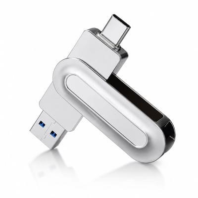 Gloovon® - USB Stick - 256 GB - USB C & USB A - 550Mbps - USB 3.2 - Plug & Play - Universeel - Zilver