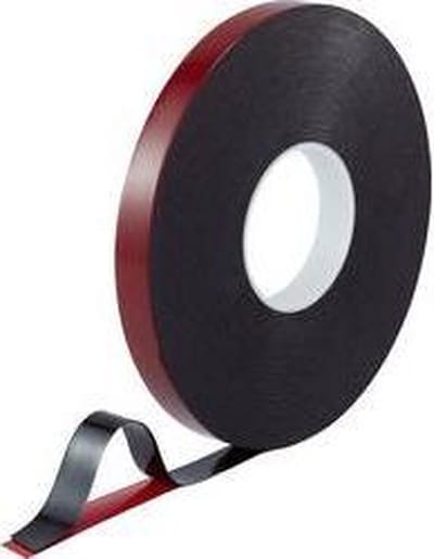TOOLCRAFT 93038c185 93038c185 Dubbelzijdige tape Rood/zwart (l x b) 30 m x 20 mm 1 stuk(s)