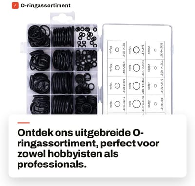 Dailygoods - O-ringassortiment - Rubber afdichtingen - Duurzaam en veelzijdig - Zwart - 222-delige set - Geschikt voor voertuig en elektrische apparaten