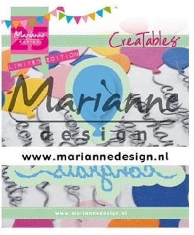 Marianne Design Creatables - snij- embosstencil - snijmal Engels tekst "Congratulations" - verjaardag gefeliciteerd - balonnen - ballon