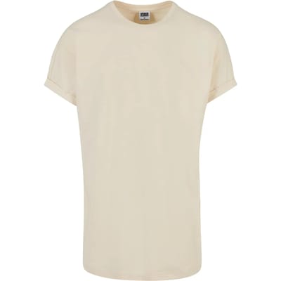 Urban Classics - Long Shaped Turnup Heren T-shirt - M - Ivoorkleurig