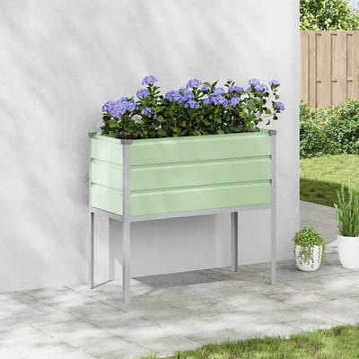vidaXL - Plantenbak - Pastel - Groen - 100 - x - 45 - x - 90 - cm - Gegevens - staal