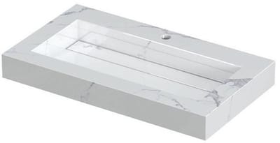 Ink Pitch meubelwastafel 80x45cm keramische slab - 1 kraangat - Statuario