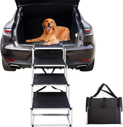 Hondenhelling - Huisdier ladder - Veilig reizen - Vouwbaar aluminium frame - Tot 85 kg - Zwart