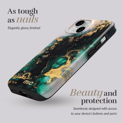 MIO by Mobilize Hoesje | Geschikt voor Apple iPhone 17e / 16e | Compatibel met MagSafe / Qi2 | Hard Shell Back Cover | Green Marble