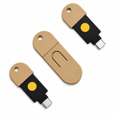Beschermhoes Geschikt voor YubiKey 5C NFC – Sleutelhanger Case – USB-C Security Key Cover – Krasbestendige Opbergcase – Oak
