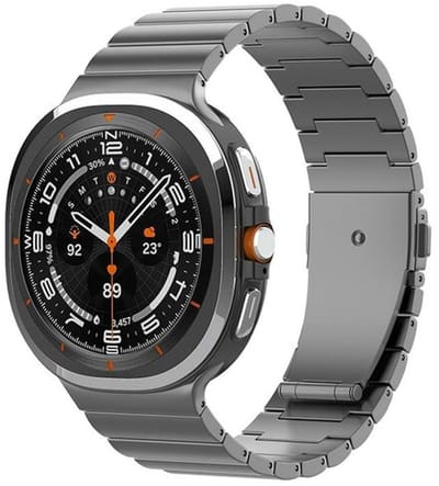 By Qubix - smartwatch bandje - Compatible Samsung bandje - Titanium Luxe band - Space Grey - Geschikt voor Samsung Galaxy Watch 9 (40/44mm) - Watch 8 (40/44mm) - Watch 8 Classic (46mm)
