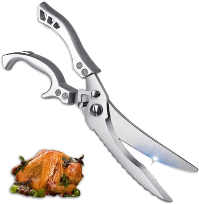Dailygoods- Vleesschaar Roestvrij Staal - Beenschaar - Gevogelte Schaar - Multifunctionele Schaar - Keukenschaar - Snit 25x5,5 cm