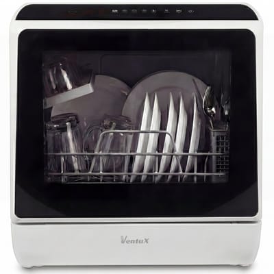 Ventux® Mini Vaatwasser Incl. App – Afwasmachine – 5 Programma’s – 900 Watt – 42,5 x 42,8 x 45,8 cm - Wit