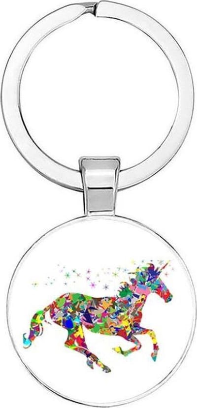 Akyol - Unicorn Sleutelhanger - Paarden - Paardenliefhebber - Leuke kado voor iemand die van dieren houd - 2,5 x 2,5 CM