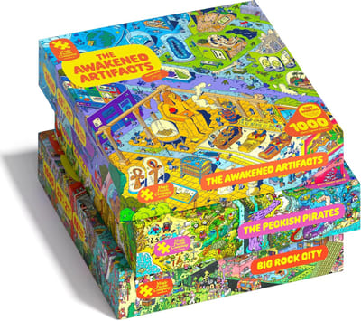 Puzzelset - Multicolor - 1000 Stukjes - Met Magische Twist en Kunstposters - Voor Puzzelliefhebbers
