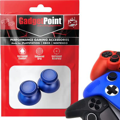 Gadgetpoint - Thumb Grips voor PlayStation, PS5, Xbox X/S, One & Switch Pro Controller - Gaming Thumbgrips - Performance Anti-Slip Thumbsticks - Bescherming Accessoires - Glimmend - Blauw
