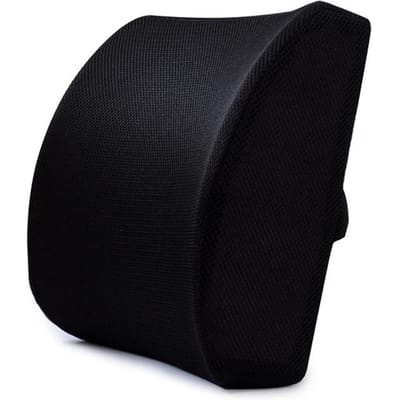 Auto Lendensteunkussen Memory Foam Taillekussen 3 Kleuren Autostoel Rugkussen voor Autostoel Thuis Kantoor Pijn Verlichten black