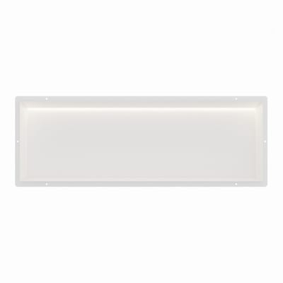 Mat wit RVS Inbouwnis 30x90x10cm met tegelflens en LED verlichting
