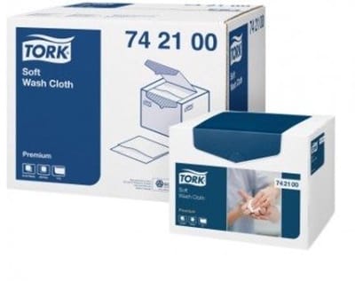 Tork zachte wasdoek, 1 laags, wit 30 x 19 cm ds à 1080 stuks, 8x135 (742100)