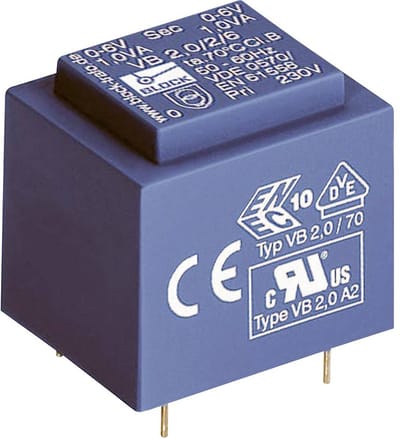 BLOCK VB 1,0/2/12 Printtransformator 1 x 230 V 2 x 12 V/AC 1 VA 83 mA