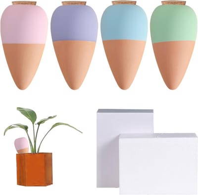 Dailygoods - Irrigatie van planten op vakantie, set met 4 irrigatiekegels voor planten, druppelirrigatie, automatische irrigatie voor kamerplanten, voor binnen en buiten