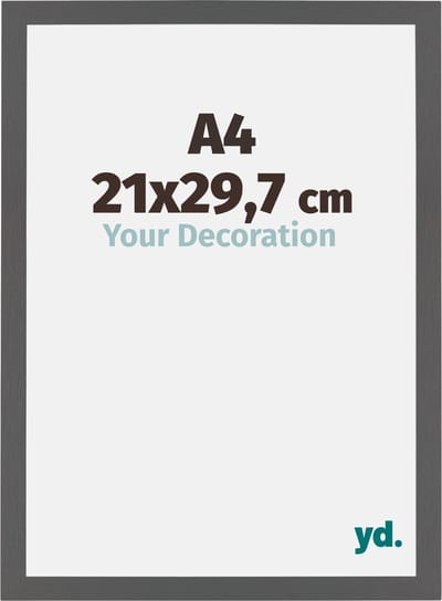 Your Decoration - Fotolijst A4 21x 29,7 cm - MDF - Antraciet - Mura