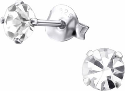 Fako Bijoux® - Oorbellen - 925 Zilver - Zirkonia - 4x4mm - Zilverkleurig