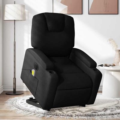 vidaXL - Sta-op-massagestoel - elektrisch - verstelbaar - stof - zwart