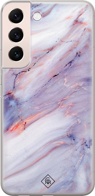 Casimoda® hoesje - Geschikt voor Samsung S22 Plus - Marmer Paars - Backcover - Siliconen/TPU - Paars
