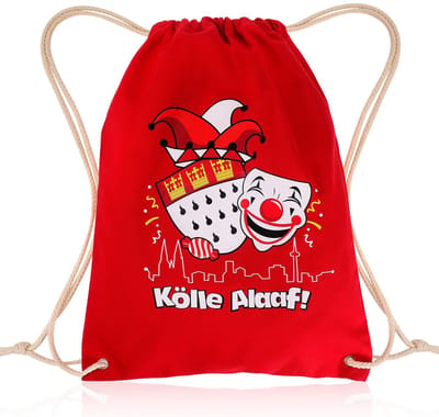 NTH products- Stoffen Tas met Trekkoord - Gymtas voor Carnaval - Kolle Alaaf - Sporttas - Keulen - 1x Gymtas