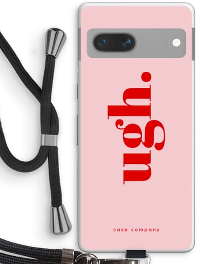 Case Company® - Hoesje met koord geschikt voor Google Pixel 7 hoesje met Koord - Ugh - Telefoonhoesje met Zwart Koord - Bescherming aan alle Kanten en Over de Schermrand