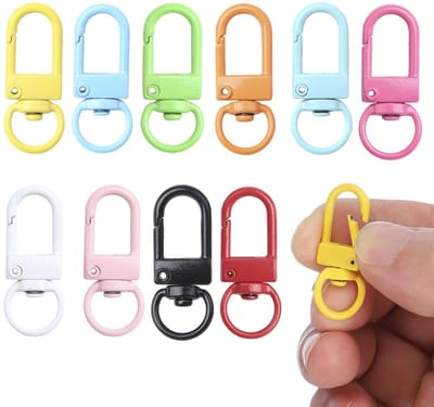 Dailygoods- Karabijnhaak mini 32 mm - Set van 50 - Stevige legering - Draaibare haak - Voor sleutels/tassen/ritsen - Roestbestendig - Sleutelhanger