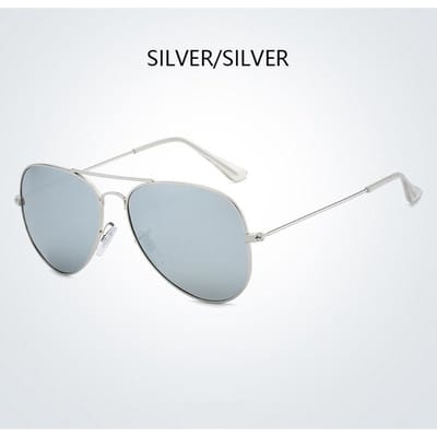 Klassieke Piloten Zonnebril Vintage Metalen Frame UV400 Bescherming Spiegelende Lens voor Mannen Vrouwen Rijbril Polarized white