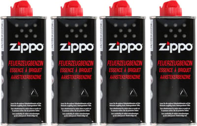 Zippo Aanstekerbenzine - Schone Verbranding - 4 x 125 ml - Kindveilige Sluiting