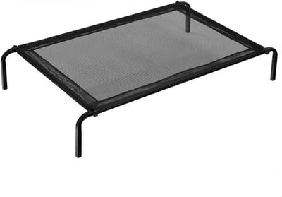 Verhoogd Hondenbed - Huisdier Hangmat - Buiten Ontspannen - Ademend Teslin Gaas - 122 cm - Zwart