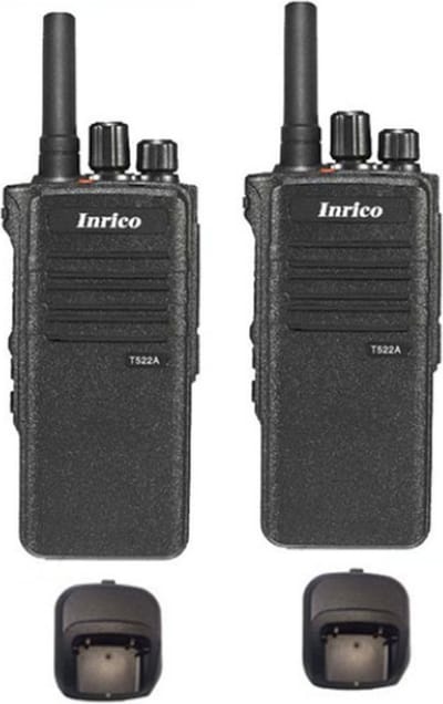Set van 2 Inrico T522A IP66 4G LTE POC Zello Portofoon K1 2-Pins