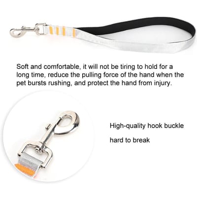 Accessoire de Corde de Traction en Nylon Multifonctionnel Portable pour Chien de Compagnie, Voiture, Sorties, Promenade argenté