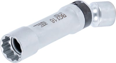 BGS Bougie kniedopsleutel twaalfkant met borgveer 3/8 16 mm