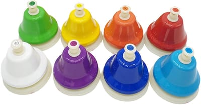 Diatonische Handbel - Muziekbel Set - Kind Ontwikkeling - Acht Tonen - 34 x 17 cm - Multicolor