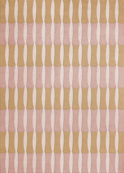 Layered Alice Crawley Bamboo Forrest Rose Vloerkleed - 180 x 270 cm - Roze - Rechthoekig - Wol - Slaapkamer, Woonkamer, Eetkamer - Strepen - Modern