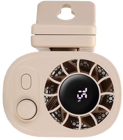 LISM-Opklembare bureauventilator, oplaadbare USB draagbare stille koelventilator met 100 snelheden, geschikt voor kantoorgebruik (beige).