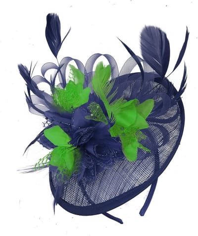 Elegante Fascinator Hoed in Marineblauw Mix Kleur voor Dames - Hoofdband Schotel Hoed voor Bruiloften