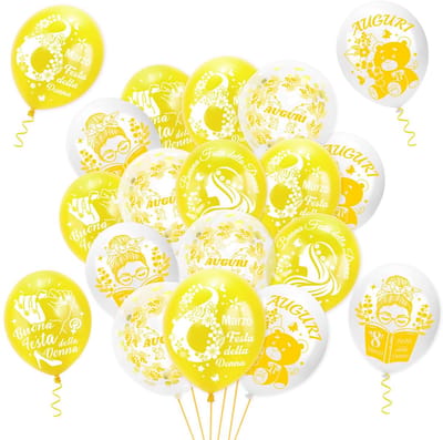 Dailygoods- Ballonnen 18 Stuks - Vrouwendag Decoratie - Gekleurde Ballonnen - Cadeau voor Vrouwendag - Makkelijk te Installeren - Veilig voor Kinderen boven 3 Jaar - Feestballonnen