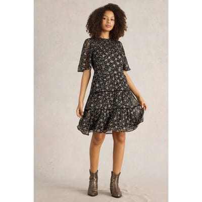 White Stuff Erin Metallic Dress Black Multi Größe: 12 | Midikleider Outlet | Damen | Schwarz