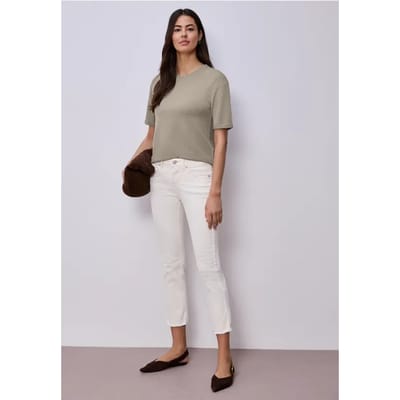 Shirt met ronde hals in gebreide look