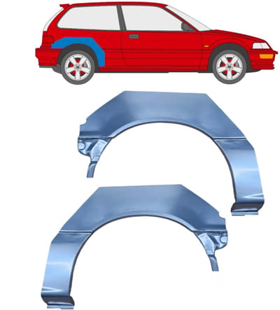 Reparatiepaneel achterspatbord voor Honda Civic 1987-1991 / Links + Rechts / Set