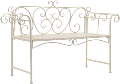 Tuinbank Metaal - Buitenbank Terrasbank - Ontspannen in de tuin - Weerbestendig Duurzaam - 132 x 46 x 85 cm