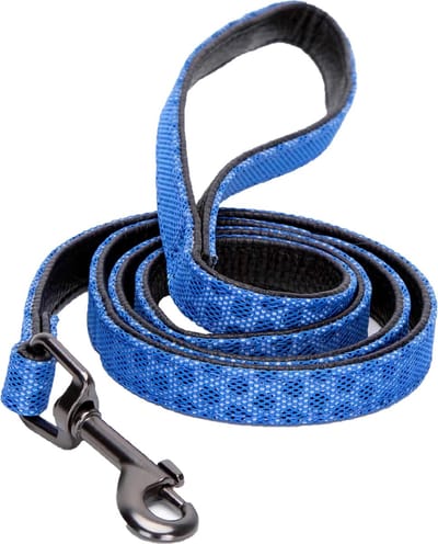 Nobleza Hondenriem - Reflecterend - Waterproof Kunstleer - Sterke Uitlaatriem - 120 cm x 2 cm - Blauw