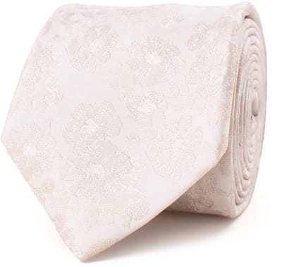 TRESANTI | GUERRINO | Silk tie with botanical flowers | Ivoor wit